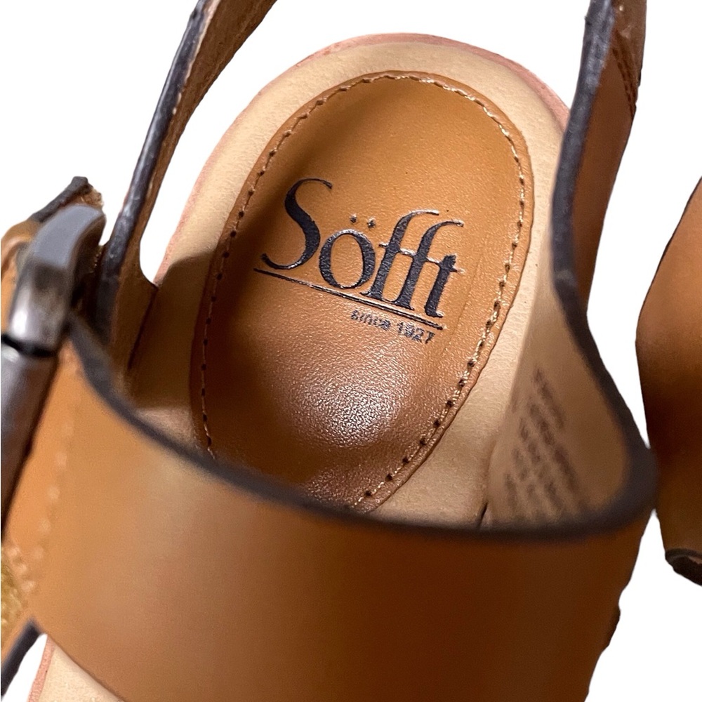 Söfft Women's Garin Luggage Croc Embossed Leather Wedges 8.5 - Picture 10 of 12